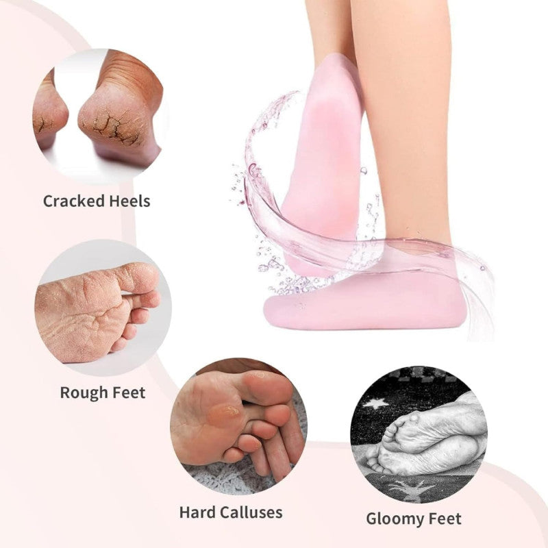 100% Pure Silicone Moisturizing Gel Heel Socks Exfoliating And Preventing Dryness Foot Skin Rejuvenation Foot Care Elastic Sock