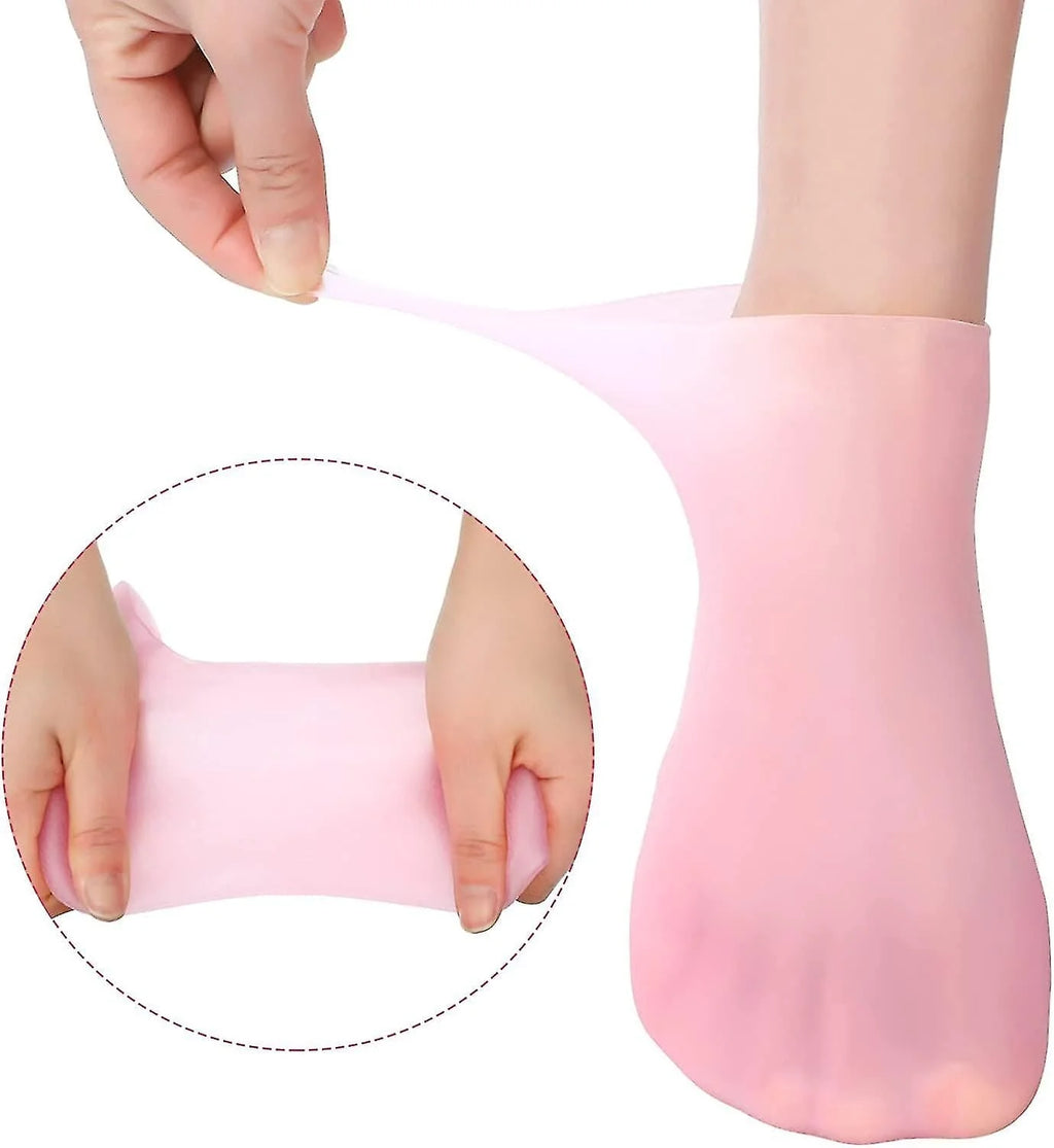 100% Pure Silicone Moisturizing Gel Heel Socks Exfoliating And Preventing Dryness Foot Skin Rejuvenation Foot Care Elastic Sock