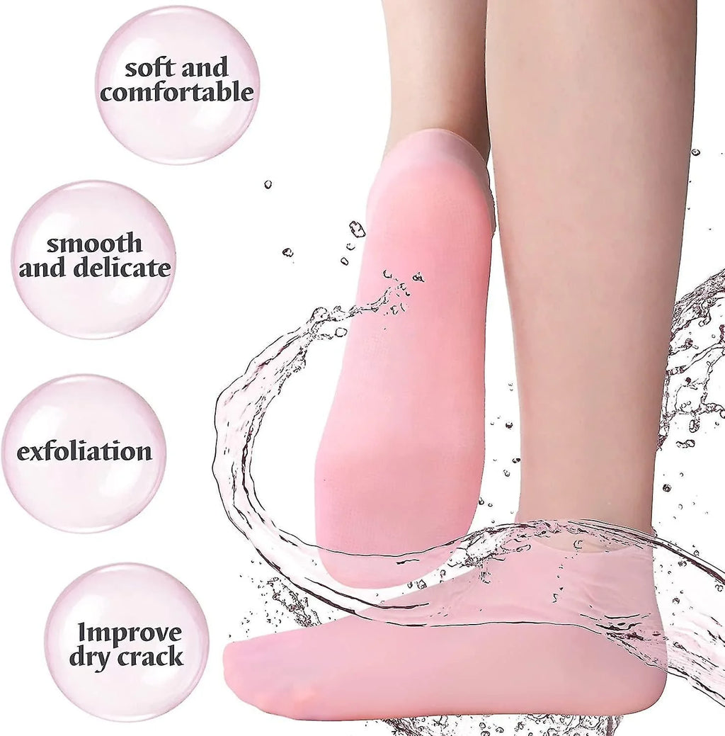 100% Pure Silicone Moisturizing Gel Heel Socks Exfoliating And Preventing Dryness Foot Skin Rejuvenation Foot Care Elastic Sock